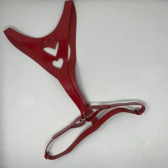 Agent Provocateur Ettie Red Patent Leather Harness S/M New $650